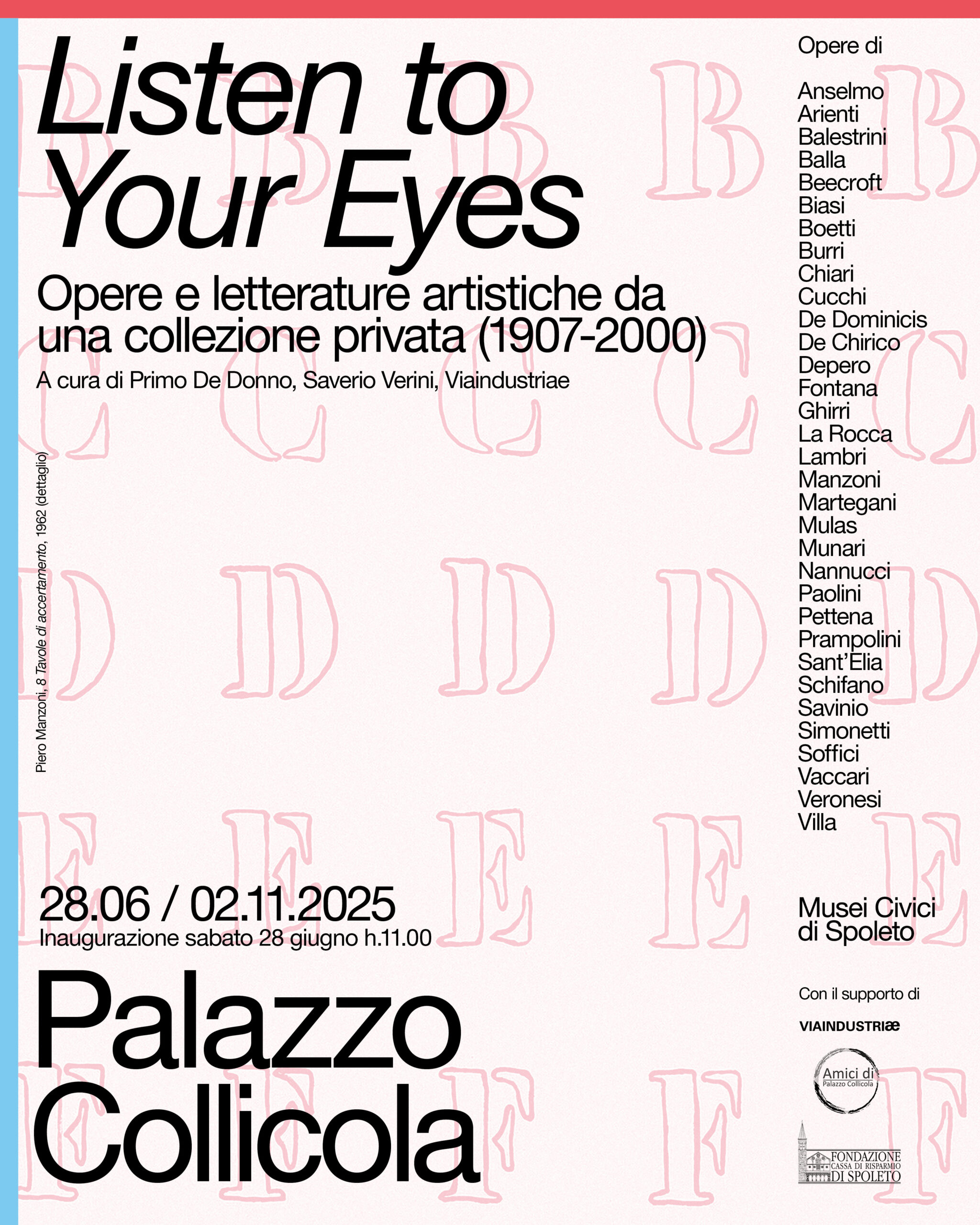 Inaugurazione nuove mostre 28 giugno a Palazzo Collicola