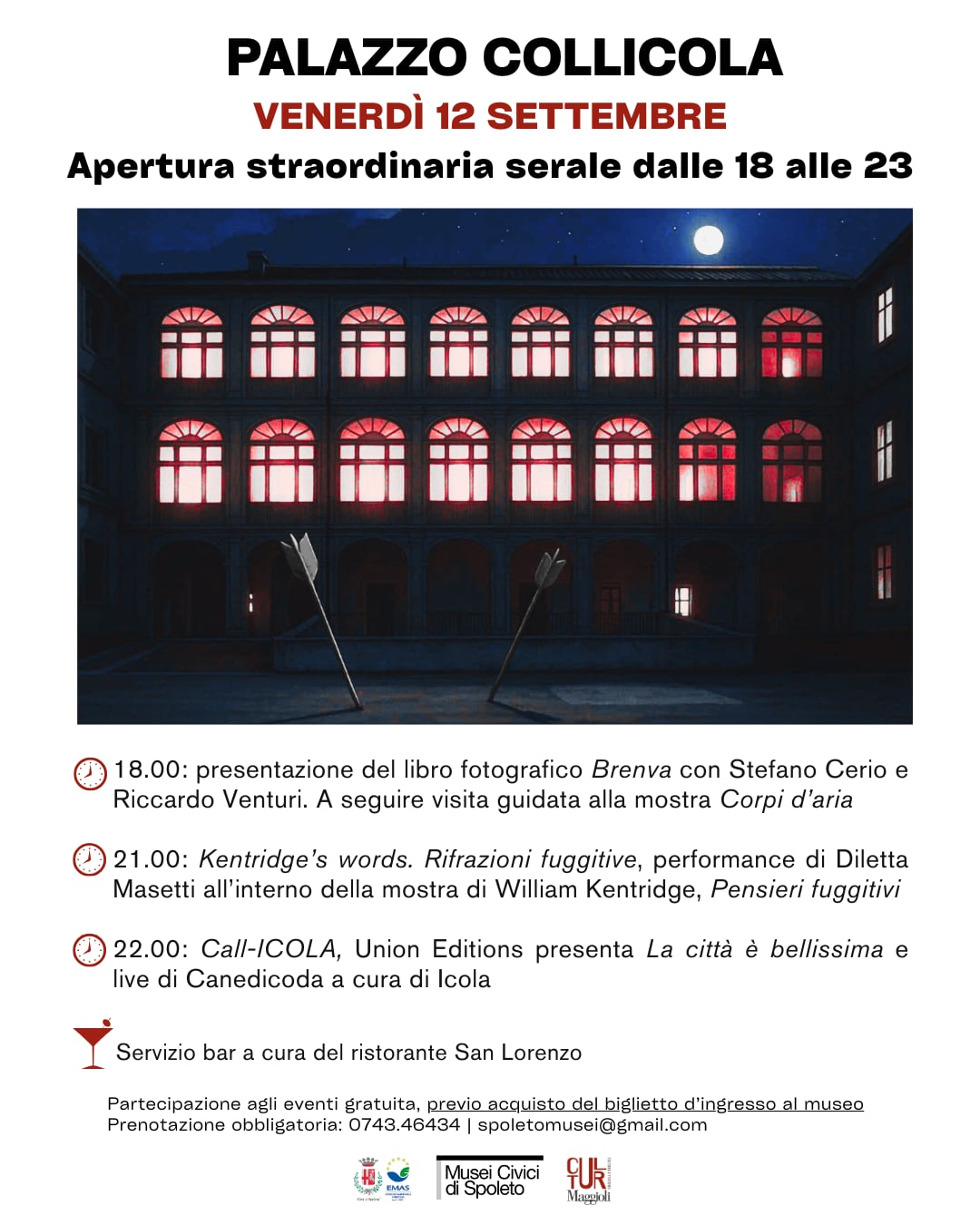 Apertura serale di Palazzo Collicola