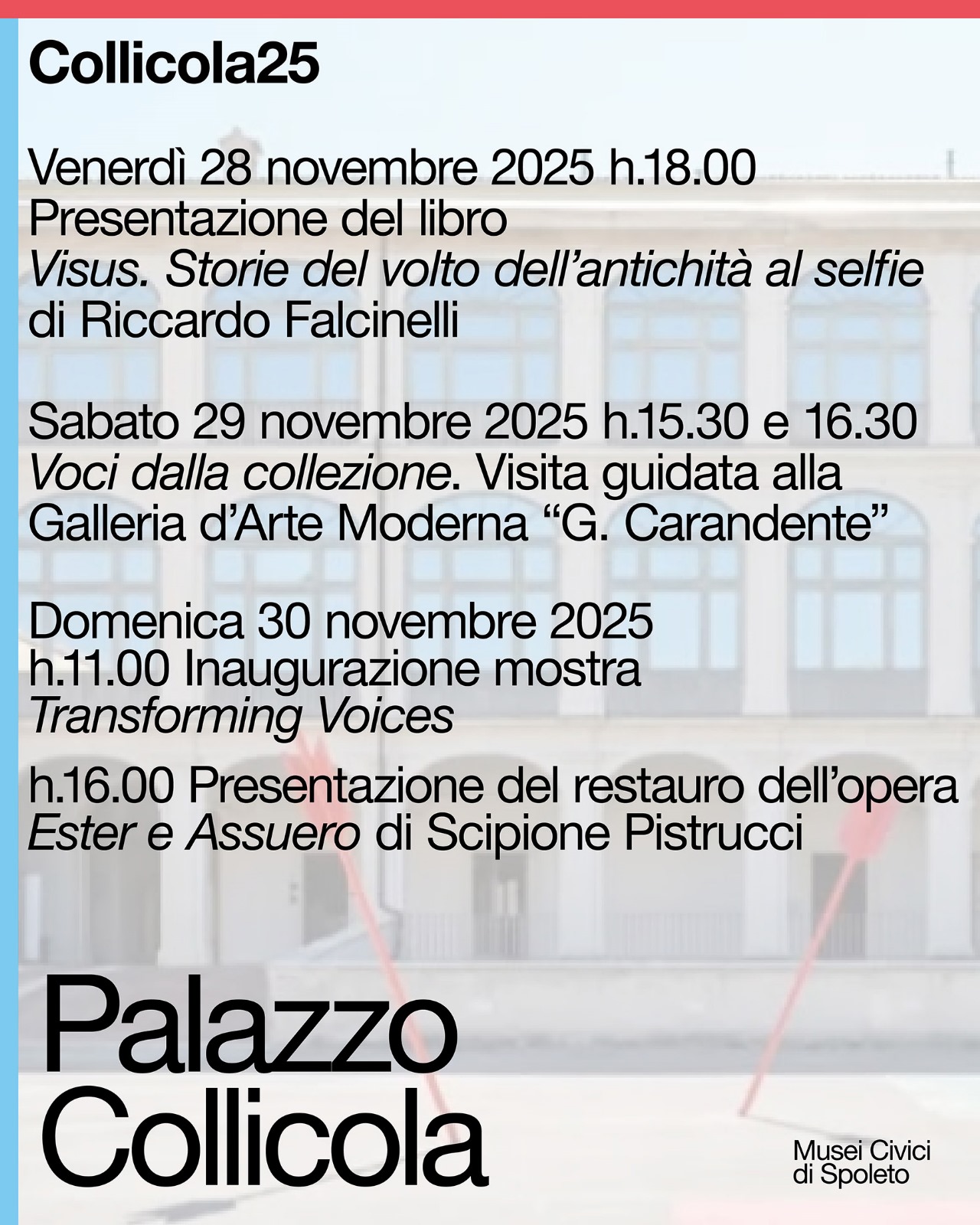 COLLICOLA25: TRE GIORNI DI INIZIATIVE A PALAZZO COLLICOLA PER CELEBRARE I 25 ANNI DALLA NASCITA DEL MUSEO